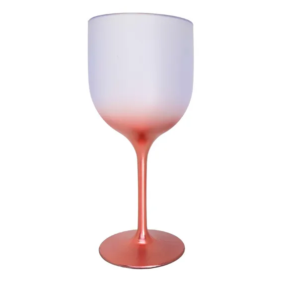 35 Taças De Vinho Acrílico Degradê 260ml / Para Personalizar Cor Rosê Gold Foto 1