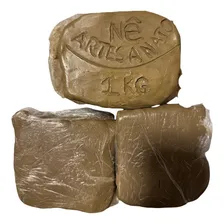 3kg Argila Natural Modelar Artesanato Escultura Escolar Vaso Cor Bege Foto mini 1