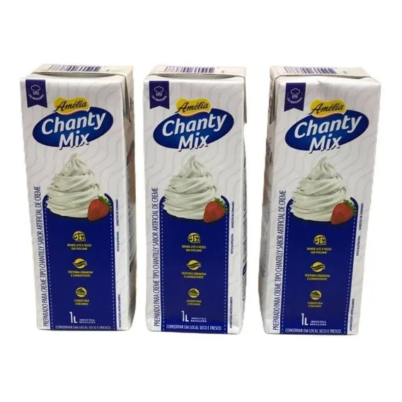 3un Chanty Chantilly Amelia Vigor Para Bolo 1 Litro Cada Foto 1