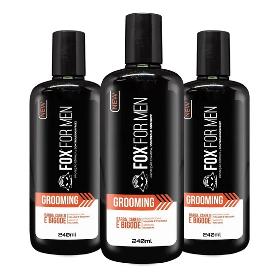 3un Grooming Fox For Men 240ml Modelador De Barba E Cabelo Foto 1