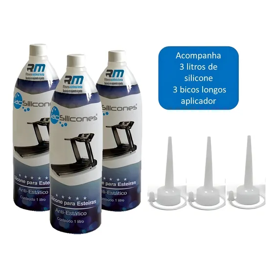 3un Jac Silicone Lubrificante 1 L Puro Pr贸prio Para Esteira Foto 1