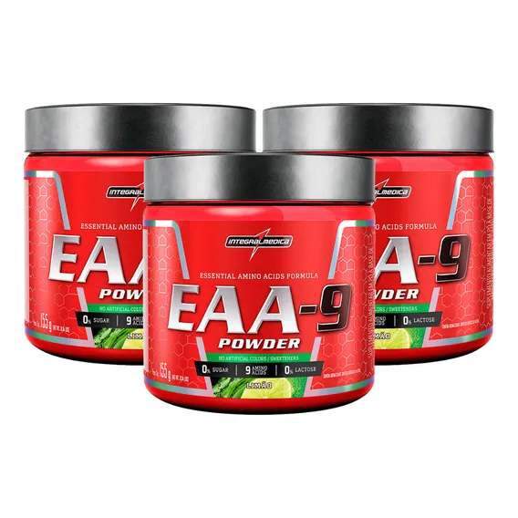 3x Aminoácidos Essenciais Eaa-9 Integralmedica Limão 155g Foto 1