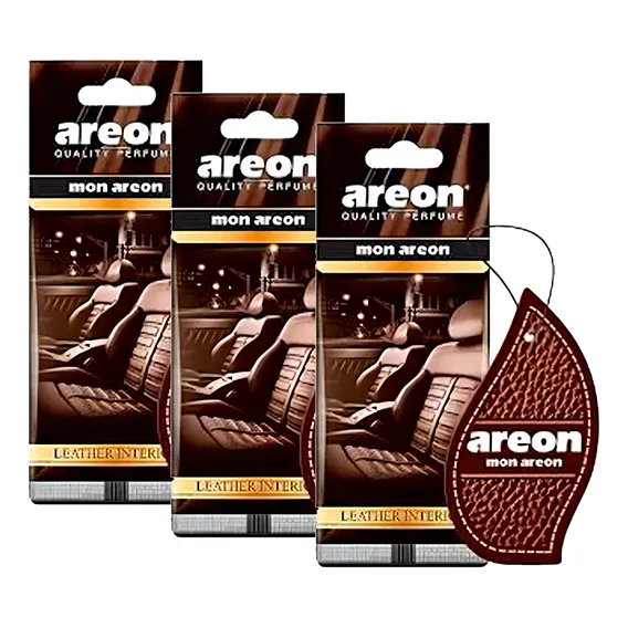 3x Aromatizante Mon Leather Interior Areon Foto 1