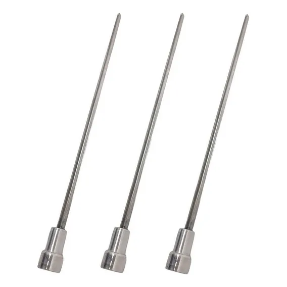 3x Espeto Mini Inox Lâmina 40cm Churrasco Coração Laurindos Foto 1