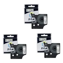 3x Fita Compativel P/ Uso Em Rotulador Dymo 45013 D1 12mmx7m Cor Branca Foto mini 1