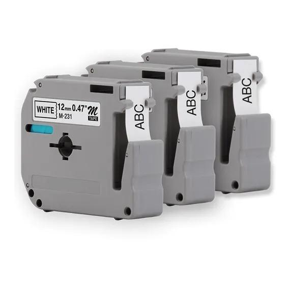 3x Fita Compativel Rotulador Mk231 M231 M-k231 Pt-70 Pt-80 Cor Branco Foto 1