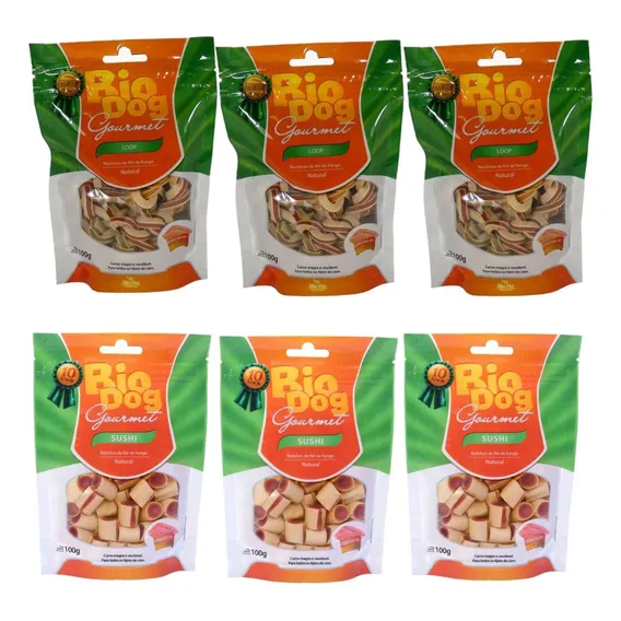 3x Gourmet Loop + 3x Gourmet Sushi - Bio Dog Foto 1