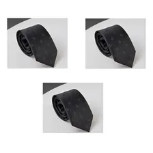 3x Gravata  Maçonaria  Preta Poliester  Pequenos Simbolos Cor Preto Foto  mini 1