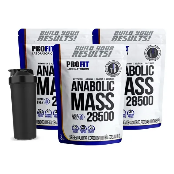 3x Hipercal贸rico Anabolic Mass 28500 - 3kg - Elite Series Sabor Chocolate Foto 1