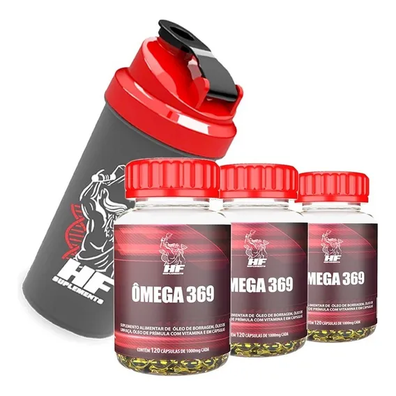 3x Omega 3-6-9 Mulher 1000mg 120cps Hf Suplements Foto 1