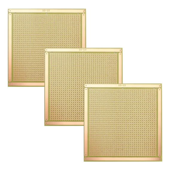 3x Placa Fenolite 10x10 Furada Pd6 Ilha Kit C/ 3 Placas Foto 1