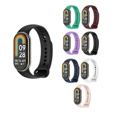3x Pulseira Silicone Para Smartband Mi Band 9 Miband 9 Cor Preto / Rosa Areias / Branco Largura Da Pulseira 15 Cm Foto  mini 1