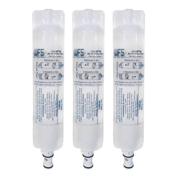 3x Refil Filtro Purificador Consul Facilite Wfs 017 Ice Flow Cor Branco Foto 1