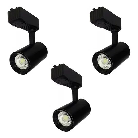 3x Spot Led Trilho Eletrificado Preto 7w Branca Neutra 4000k Foto 1