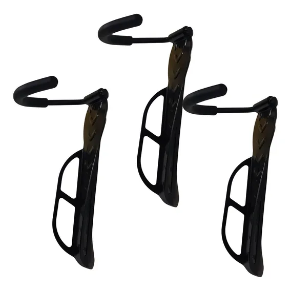 3x Suporte Parede Bike Vertical Gancho Pendurar P/ Bicicleta Cor Preto Foto 1