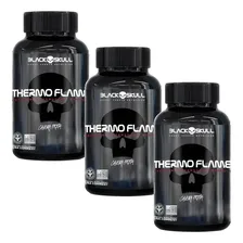 3x Thermo Flame 60 Tabs - Melhor Termogênico - Black Skull Foto  mini 1