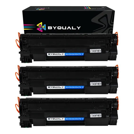 3x Toner Cartucho Compatível Hp Cb435a Cb436a Ce278a Ce285a2 Tinta Preto Foto 1