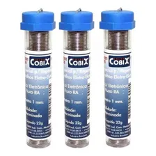 3x Tubo Solda Estanho 1mm 63x37 1.0mm C/ Fluxo - Cobix Foto mini 3