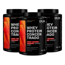 3x Whey Protein Concentrado Dux Cappuccino 900g Foto  mini 1