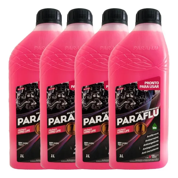 4 Aditivo Para Radiador Paraflu Rosa Pronto Uso Nbr 14261 C Foto 1