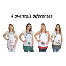 4 Avental Impermeável Bolso Duplo Cozinha Casa Bela Larissa Cor 4 Avental Diferentes Foto mini 1