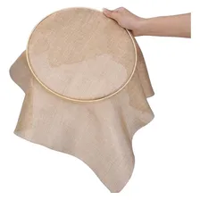 4 Bastidor 16cm de Bambu C/ Regulador Bordar Bordado Ponto Russo Cor Marrom-claro Foto mini 3