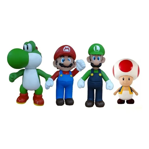 4 Bonecos Grandes Do Super Mario Bros Para Coleção Foto 1