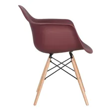 4 Cadeiras Cozinha Eames Wood Daw Com Braços Cores Estrutura da cadeira Marrom Foto mini 3