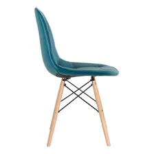 4 Cadeiras Estofadas Capitonê Eames Botonê Cores Assento Turquesa Foto mini 4