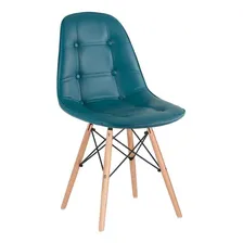 4 Cadeiras Estofadas Capitonê Eames Botonê Cores Assento Turquesa Foto mini 3