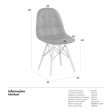4 Cadeiras Estofadas Capitonê Eames Botonê Cores Assento Turquesa Foto mini 2