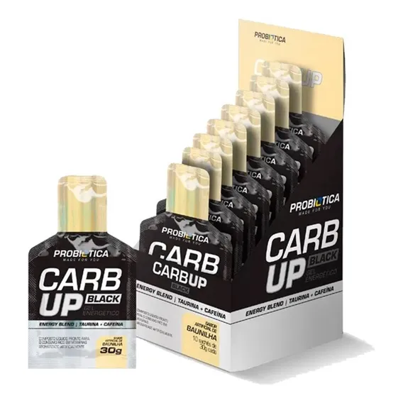 4 Caixas Carb Up Black Gel 10un/30g - Probiótica Sabor Baunilha Foto 1