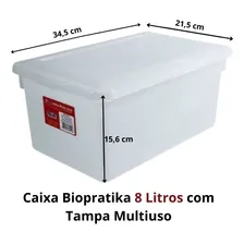 4 Caixas Organizadoras Bioprátika Multiuso Pleion 8l C/tampa Cor Branco Foto mini 4