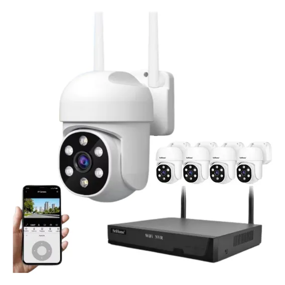 4 Cameras Full Hd + Sistema Circuito Interno Externo Xvr Dvr Cor Branco Foto 1
