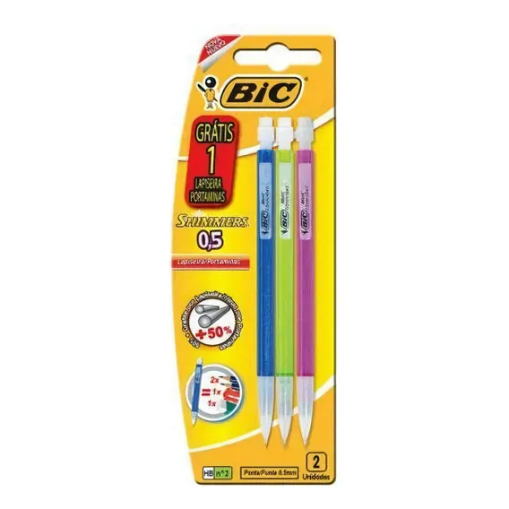 4 Canetas Azul Bic + 3 Lapiseiras Bic 0,5mm Shimmers Hb NÂș2 Foto 1