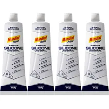 4 Cola Silicone Acético Selante Vedante Branco Uso Geral 50g Foto mini 1