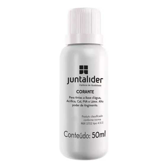 4 Corante Juntalider Cor Branco 50ml P/tinta Latex Foto 1