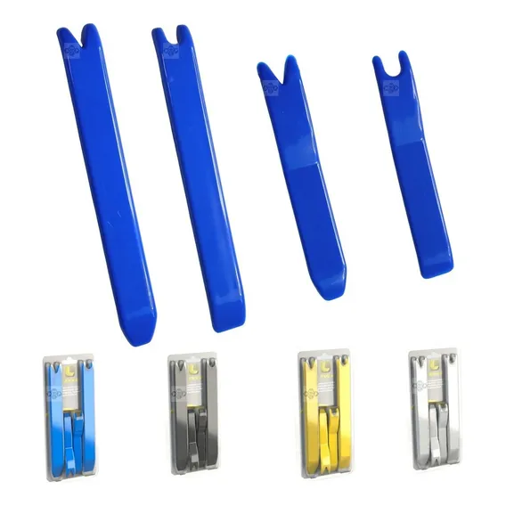 4 Espatulas Nylon Desmontar Painel Moldura Presilha Carro Cor Azul Foto 1