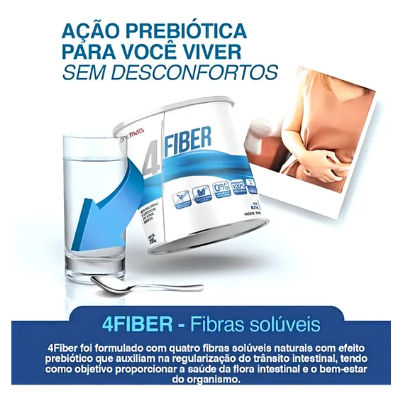 4 Fiber Fibras Solúveis ClinicMais 200g Neutro Foto 1