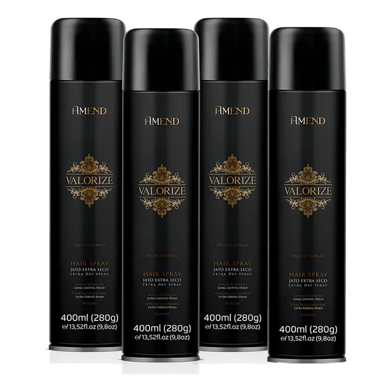 4 Fixador Laque Amend Valorize Hair Fixative 400ml Jato Seco Foto 1