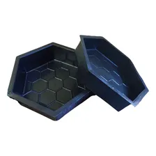 4 Formas Blocos Pavimentação Sextavados Estriados 25x25x6cm Forma Irregular Hexagonal Sextavada H6 Foto  mini 1