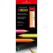 4 Lapis Preto Grafite Ecolapis Faber Castell Neon 1205ned Foto mini  3