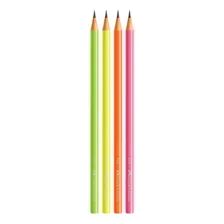 4 Lapis Preto Grafite Ecolapis Faber Castell Neon 1205ned Foto mini 4