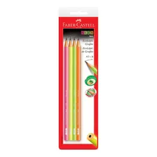 4 Lapis Preto Grafite Ecolapis Faber Castell Neon 1205ned Foto  mini 1