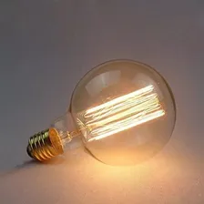 4 Lâmpada Filamento De Carbono 220v 40w E27 Retrô G95 Foto mini 2