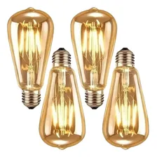 4 Lâmpadas Led St64 Retrô Decorativa Vintage Filamento Âmbar Foto mini 1