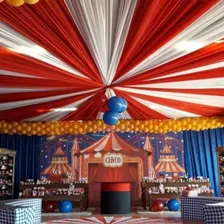 4 Metros De Malha Tensionada Para Decorações Imediato Cor Vermelho Foto mini 4