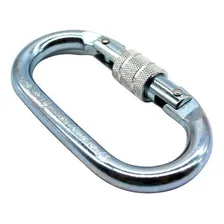 4 Mosquetão Oval Aço Trava Rosca 25kn Nbr Ce En U Foto mini  3