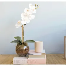 4 Orquídeas Artificial Toque Real Silicone Branca Flor Decor Cor Branco Foto mini 4