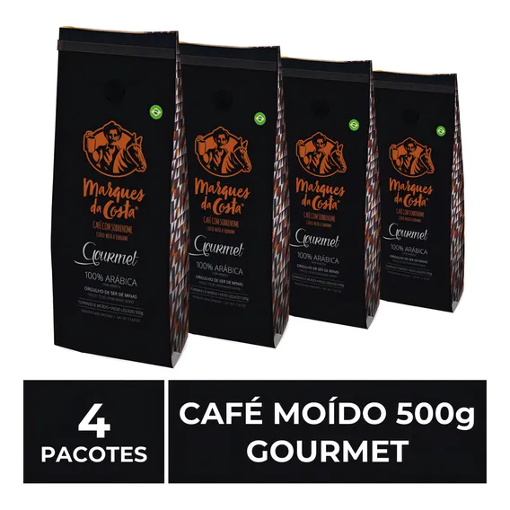 4 Pacotes De 500g De Café Moído, Marques Da Costa. Foto 1